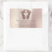 Sticker Rectangulaire Réflexologie Massage Thérapie Pieds Rose en cuivre (Sac)