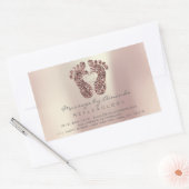 Sticker Rectangulaire Réflexologie Massage Thérapie Pieds Rose en cuivre (Enveloppe)