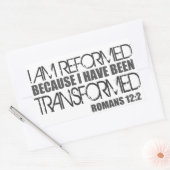 Sticker Rectangulaire Réformée parce que j'ai été transformée (Enveloppe)