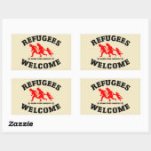 Sticker Rectangulaire Réfugiés Bienvenue Apportez Vos Familles (Feuille)