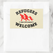 Sticker Rectangulaire Réfugiés Bienvenue Apportez Vos Familles (Sac)