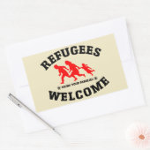 Sticker Rectangulaire Réfugiés Bienvenue Apportez Vos Familles (Enveloppe)