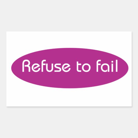 Sticker Rectangulaire Refuser d'échouer (Devant)