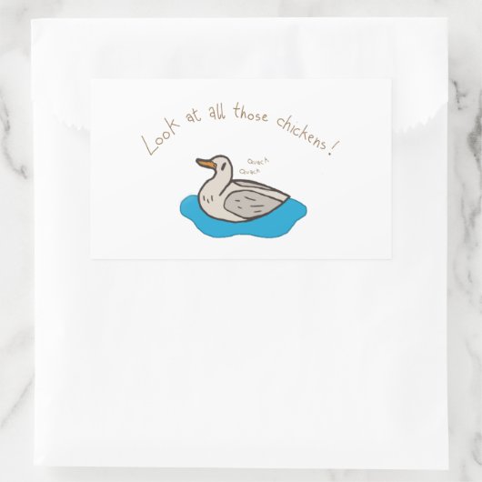 Sticker Rectangulaire Regarde tous ces poulets ! (Sac)