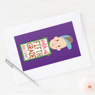 Sticker Rectangulaire REGARDEZ LA CINQUIÈME GRADE ICI JE VIENS drôle mig