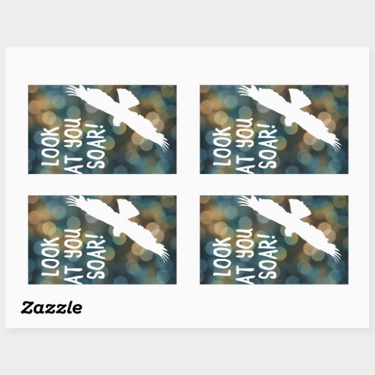 Sticker Rectangulaire regardez vous monter (Feuille)