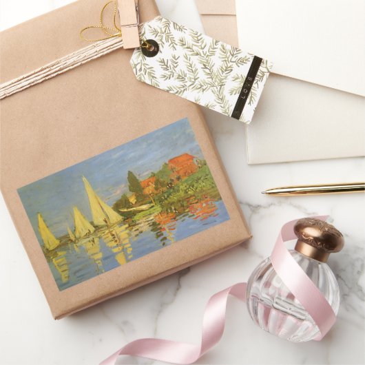 Sticker Rectangulaire Régate à Argenteuil par Claude Monet (Cadeaux)