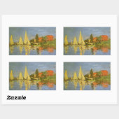Sticker Rectangulaire Regatta à Argenteuil par Claude Monet (Feuille)