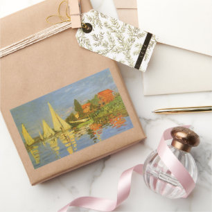 Sticker Rectangulaire Regatta à Argenteuil par Claude Monet