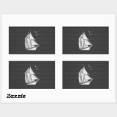 Sticker Rectangulaire Regatta Sailboat on Carbon Fiber Style (Feuille)