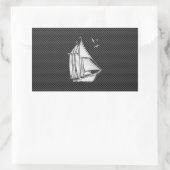 Sticker Rectangulaire Regatta Sailboat on Carbon Fiber Style (Sac)