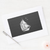 Sticker Rectangulaire Regatta Sailboat on Carbon Fiber Style (Enveloppe)