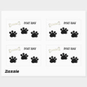 Sticker Rectangulaire Règle des chiens - Empreintes de pattes (Feuille)