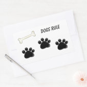 Sticker Rectangulaire Règle des chiens - Empreintes de pattes (Enveloppe)