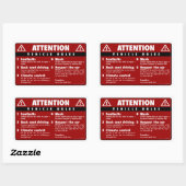 Sticker Rectangulaire Règles du véhicule - Rouge (Feuille)