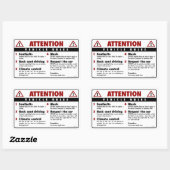 Sticker Rectangulaire Règles du véhicule - rouge et blanc (Feuille)