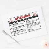 Sticker Rectangulaire Règles du véhicule - rouge et blanc (Enveloppe)