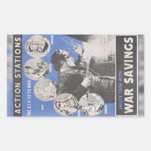 Sticker Rectangulaire Réimpression de l'affiche britannique de guerre