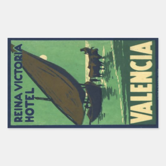 Sticker Rectangulaire Reina Victoria Hotel Valencia (Devant)
