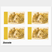 STICKER RECTANGULAIRE REINE DES HONEY BEES EN SKEP / BEEKEEPER (Feuille)