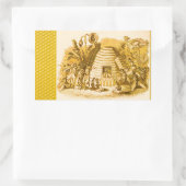 STICKER RECTANGULAIRE REINE DES HONEY BEES EN SKEP / BEEKEEPER (Sac)