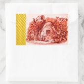 STICKER RECTANGULAIRE REINE DES HONEY BEES EN SKEP / BEEKEEPER (Sac)