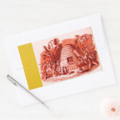 STICKER RECTANGULAIRE REINE DES HONEY BEES EN SKEP / BEEKEEPER (Enveloppe)