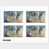 Sticker Rectangulaire Reine des neiges Russe Princesse Reindeer (Feuille)