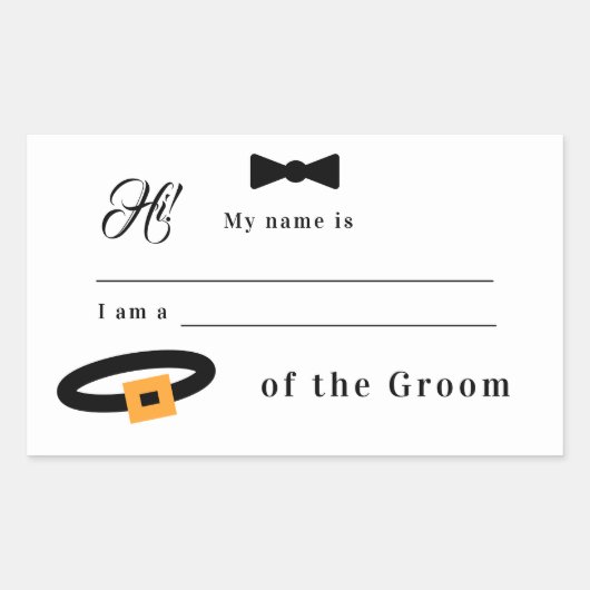 Sticker Rectangulaire Relation avec l'autocollant Mariage Groom (Devant)