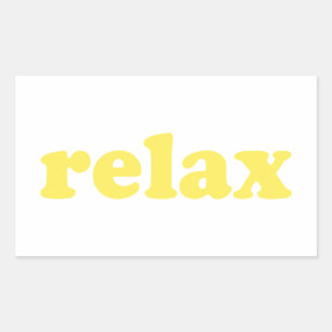 Sticker Rectangulaire Relax jaune moderne typographie drôle cool