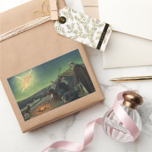 Sticker Rectangulaire Religion vintage, Annonciation aux bergers