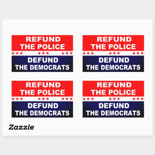 Sticker Rectangulaire Rembourser la police pour renflouer les démocrates (Feuille)