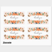 Sticker Rectangulaire Remerciement Floral (Feuille)