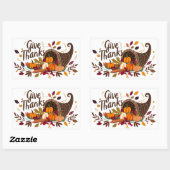 Sticker Rectangulaire Remerciements Autumn Foliing (Feuille)