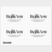 Sticker Rectangulaire Remerciements de mariage élégant typographie (Feuille)
