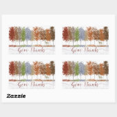 Sticker Rectangulaire Remerciez Thanksgiving Trees et Lone Deer (Feuille)