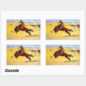 Sticker Rectangulaire Remington Old West Horse et Cowboy (Feuille)