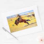 Sticker Rectangulaire Remington Old West Horse et Cowboy (Enveloppe)