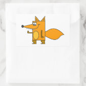 Sticker Rectangulaire Renard caricature orange (Sac)