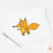 Sticker Rectangulaire Renard caricature orange (Enveloppe)