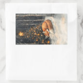 Sticker Rectangulaire Renard couché Whimsical Noël rustique (Sac)