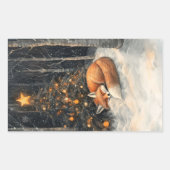 Sticker Rectangulaire Renard couché Whimsical Noël rustique (Devant)