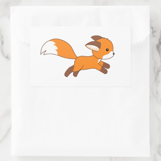 Sticker Rectangulaire Renard coureur mignon (Sac)