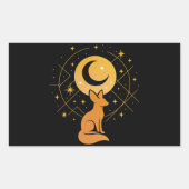 Sticker Rectangulaire Renard du désert céleste - Lune et étoiles Cosmiqu (Devant)