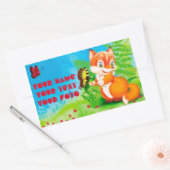 Sticker Rectangulaire renard et papillon (Enveloppe)
