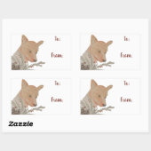 Sticker Rectangulaire Renard forestier d'hiver (Feuille)