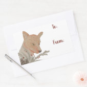 Sticker Rectangulaire Renard forestier d'hiver (Enveloppe)