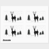 Sticker Rectangulaire Renard lunaire (Feuille)