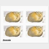Sticker Rectangulaire Renard rouge (Feuille)
