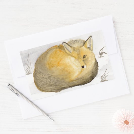 Sticker Rectangulaire Renard rouge (Enveloppe)